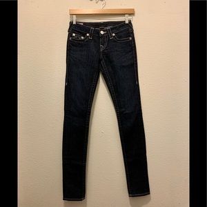 TRUE RELIGION dark denim skinny jeans